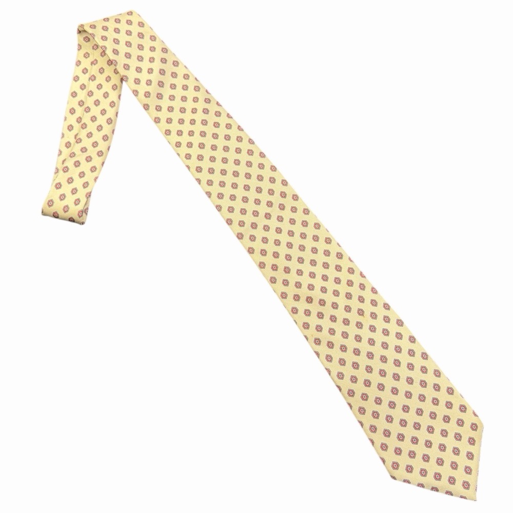 Masetti Moda-Maschile Silk Tie Yellow & Red Geometric Handmade‎